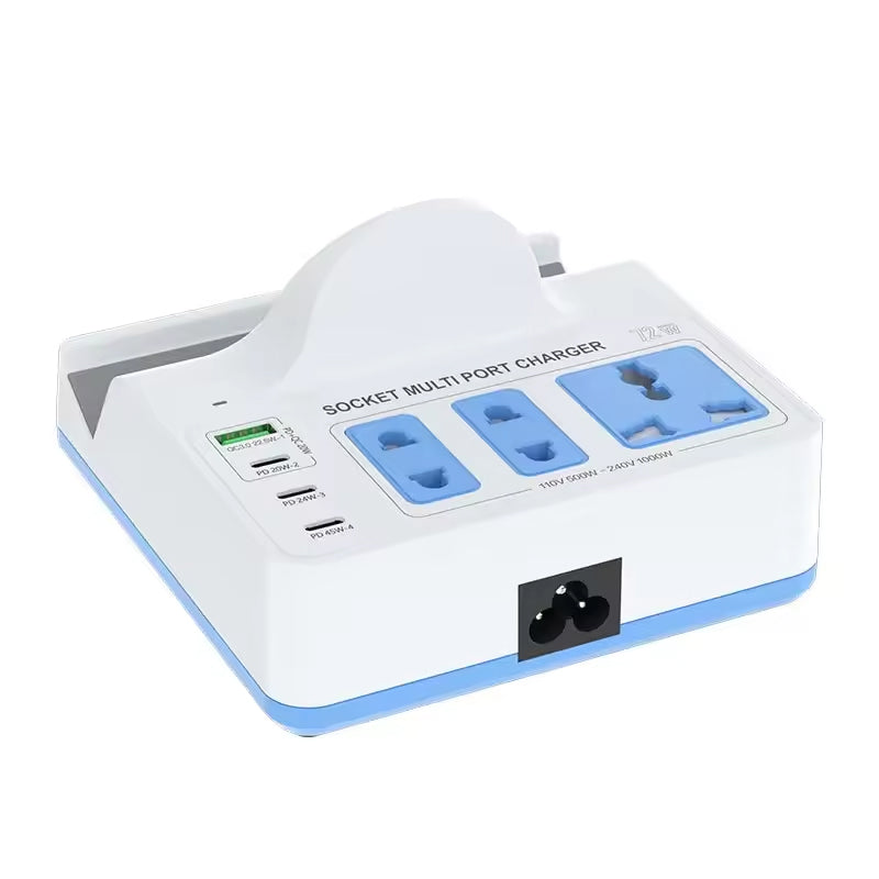 Nabíjačka stanica Relife RL-309H QI, 72W, 1 x USB-A - 3 x USB-C, biela