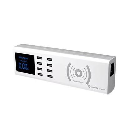 Nabíjací stanica Sunshine SS-309WD QI, 40W, 2.4A, 8 x USB-A, Biela