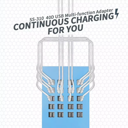 Nabíjačka stanice Sunshine SS-310, 40 x USB-A, modrá