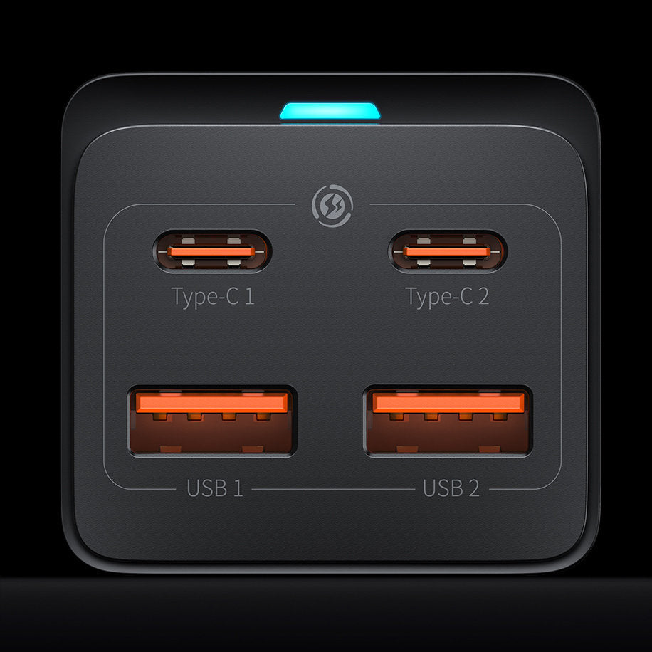 Nabíjačka Stanica USB-C Baseus GaN3 Pro, 100W, 5A, 2 x USB-A - 2 x USB-C, Čierna, Znovu zapečatená CCGP000101