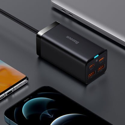 Nabíjačka Stanica USB-C Baseus GaN3 Pro, 100W, 5A, 2 x USB-A - 2 x USB-C, Čierna, Znovu zapečatená CCGP000101