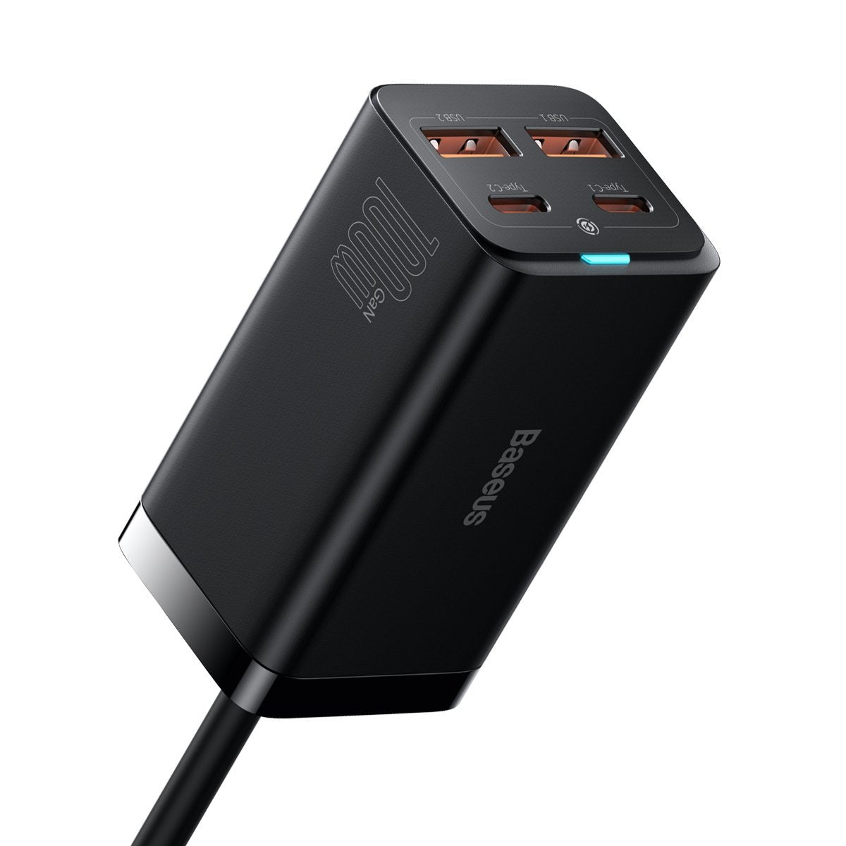 Nabíjačka Stanica USB-C Baseus GaN3 Pro, 100W, 5A, 2 x USB-A - 2 x USB-C, Čierna, Znovu zapečatená CCGP000101