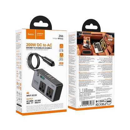 Autoelektrický menič HOCO Z66, 200W