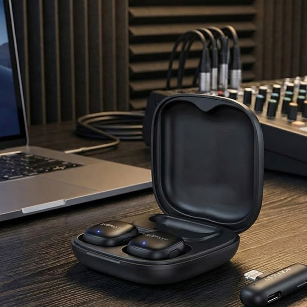 Lavaliera Acefast R1, Lightning, Sada 2 kusy, Čierna