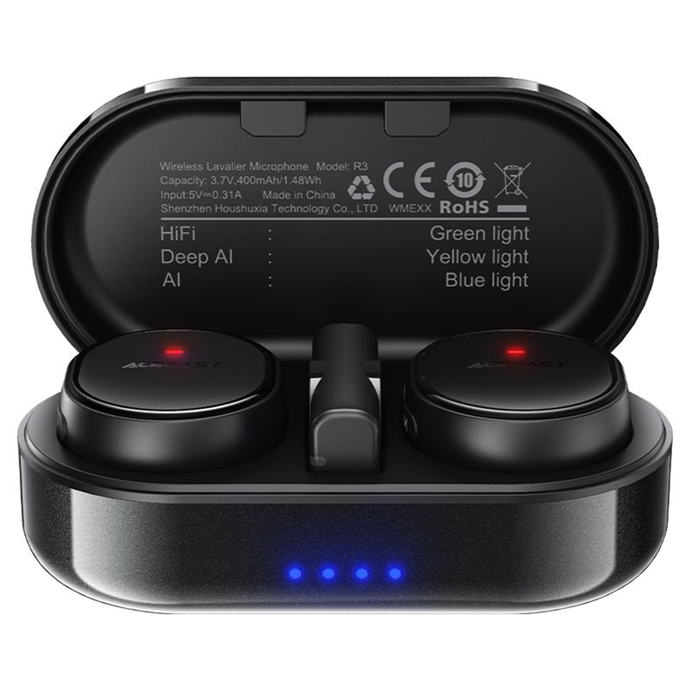 Lavaliera Acefast R3, USB-C, Sada 2 kusy, Čierna