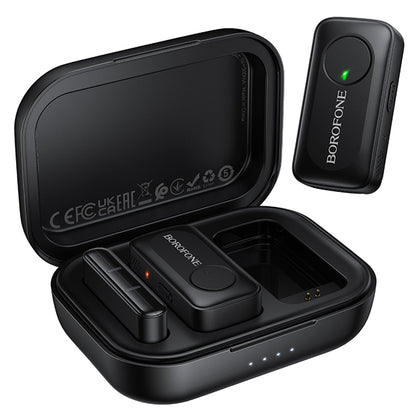 Lavalierový mikrofón Borofone BFK17 Lemai, USB-C, Sada 2 kusy, Čierna