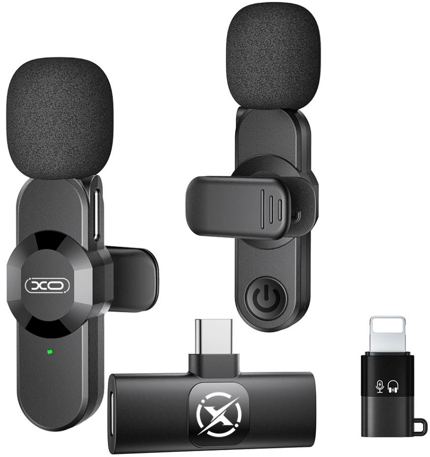 Lavaliera XO Design MC14 Dual, USB-C / Lightning, Sada 2 kusy, Čierna