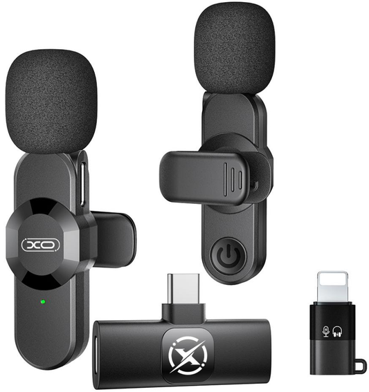 Lavaliera XO Design MC14 Dual, USB-C / Lightning, Sada 2 kusy, Čierna