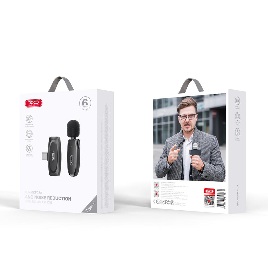 Lavaliera XO Design MKF08A, USB-C, Čierna