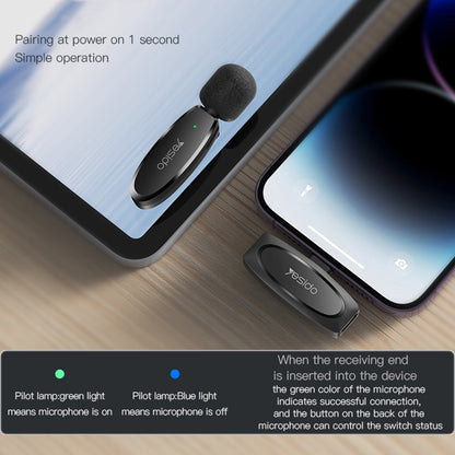 Lavaliera Yesido KR15, USB-C / Lightning, Sada 2 kusy, Čierna