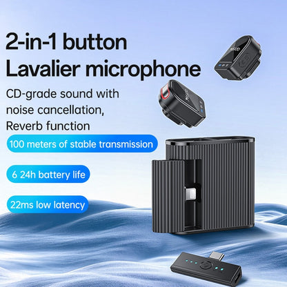 Lavaliera Yesido KR19, USB-C / Lightning, Sada 2 kusy, Čierna
