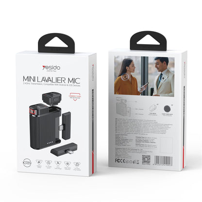 Lavaliera Yesido KR19, USB-C / Lightning, Sada 2 kusy, Čierna