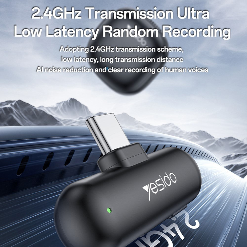 Lavaliera Yesido KR21, USB-C, Sada 2 kusy, Čierna