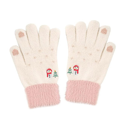 Dámske dotykové zimné rukavice Techsuit ST0011, veľkosť 17 cm, biele