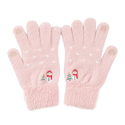 Dámske dotykové zimné rukavice Techsuit ST0011, veľkosť 17 cm, ružové