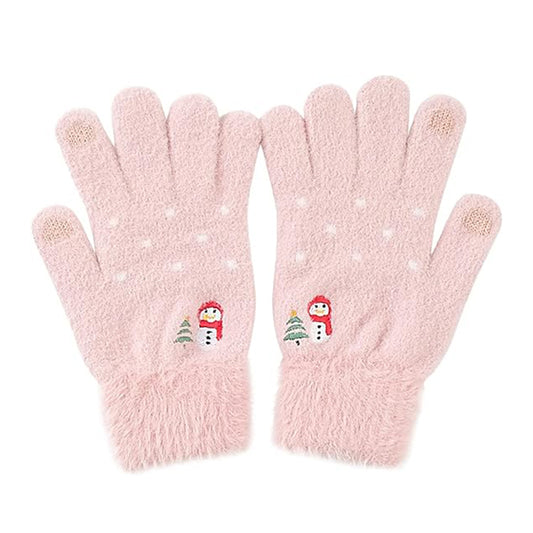 Dámske dotykové zimné rukavice Techsuit ST0011, veľkosť 17 cm, ružové