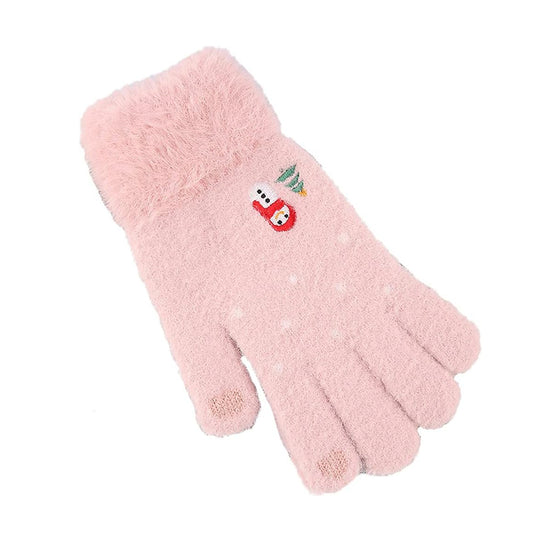 Dámske dotykové zimné rukavice Techsuit ST0011, veľkosť 17 cm, ružové