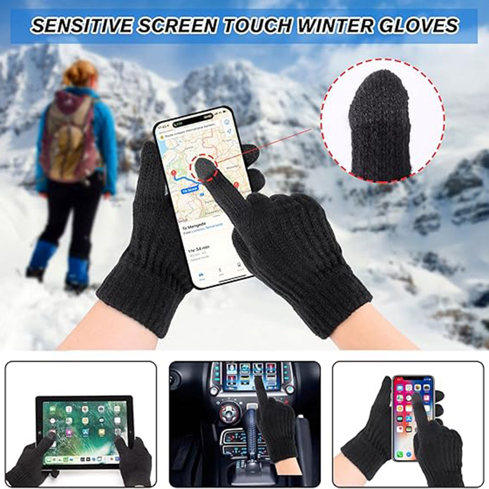 Dámske zimné dotykové rukavice Techsuit ST0015, veľkosť 17 cm, čierne