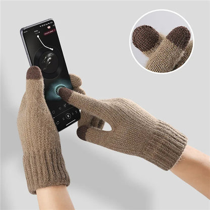 Dotykové zimné rukavice Iwarm ST0016, veľkosť 22 cm, sivé