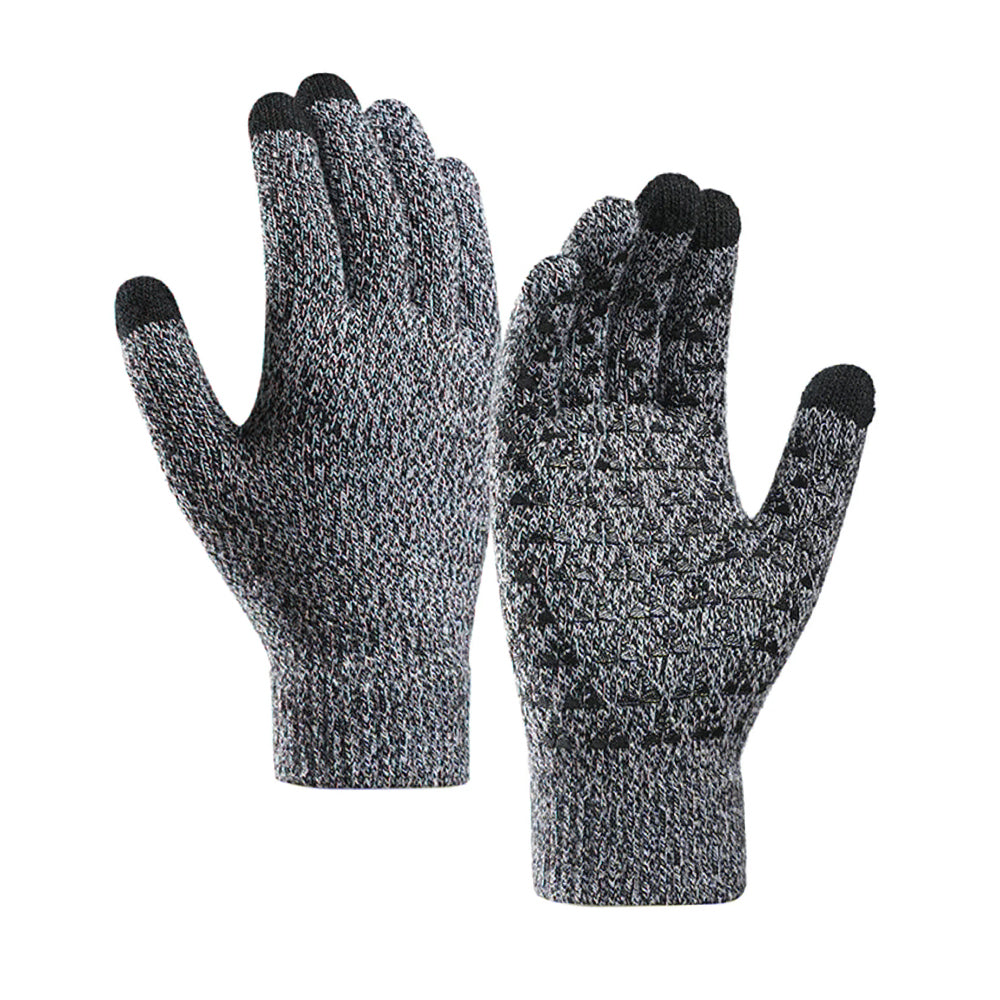 Dotykové zimné rukavice Iwarm ST0018, veľkosť 23 cm, čierno-sivé