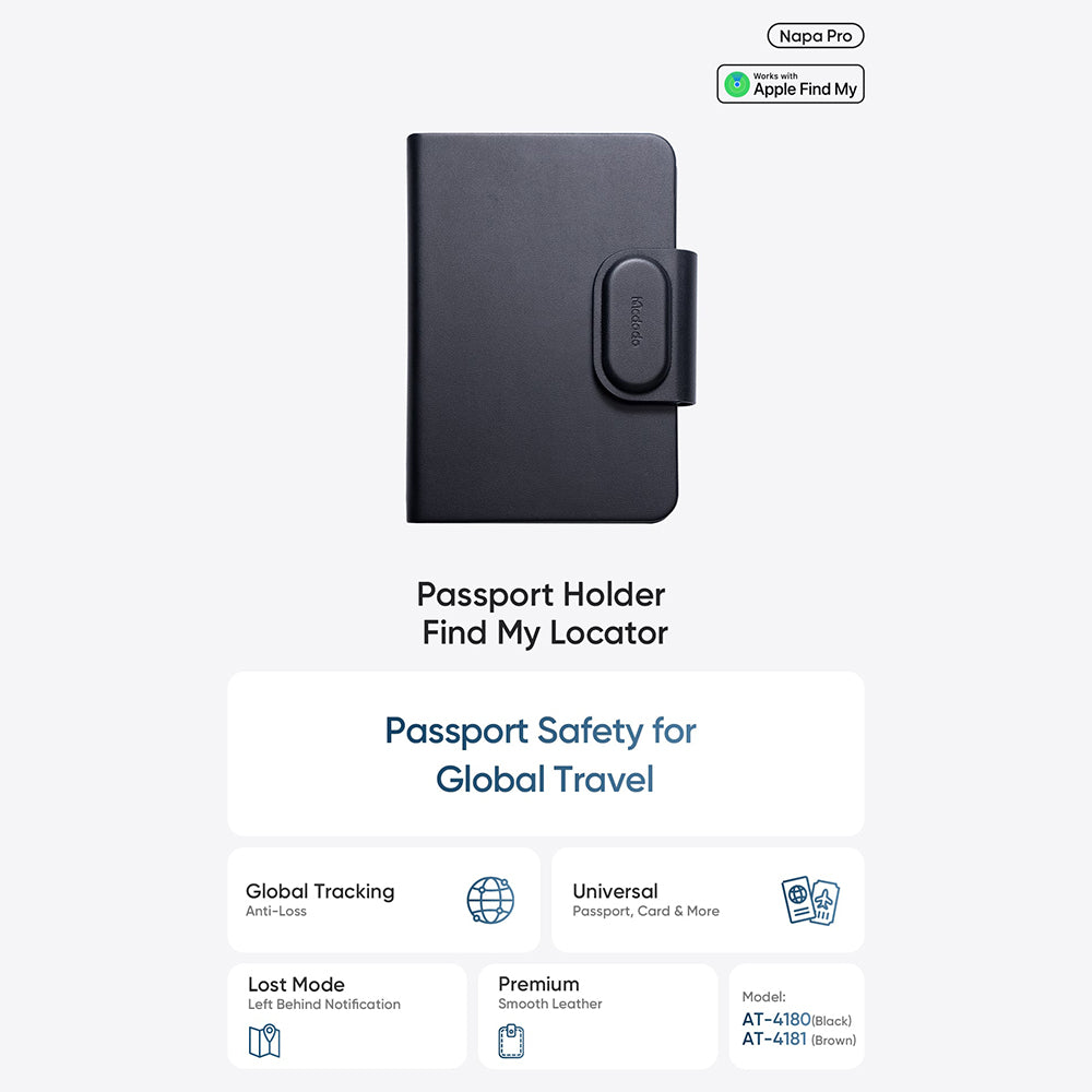 Mcdodo SmartTag Passport Napa Pro AT-4180 pre iOS Series, Čierna