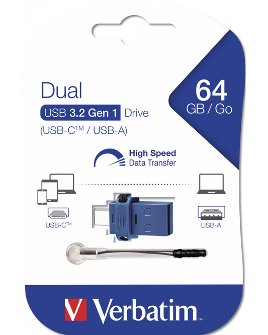 Externá pamäť USB-A 3.0 / USB-C Verbatim StoreNGo, 64Gb 49967