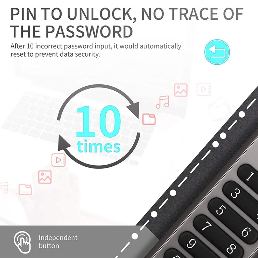 Externá pamäť USB-A 3.0 OEM XC002 KeySecure, 64Gb