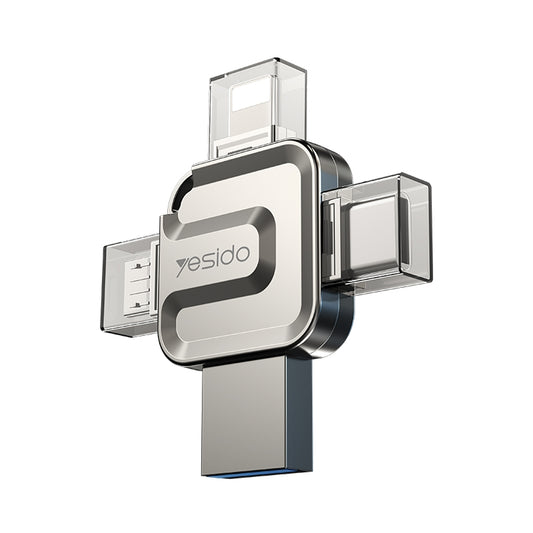 Externá pamäť USB-A 3.0 / Lightning / USB-C / microUSB Yesido FL15, 64Gb