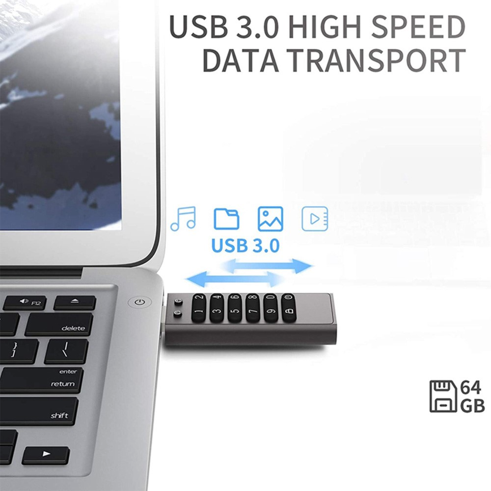 Externá pamäť USB-A 3.0 OEM XC002 KeySecure, 64Gb