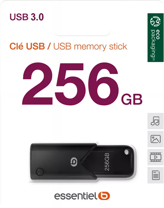 Externá pamäť USB-A 3.2 Essentiel-B B120, 256Gb EKMMD256123EB