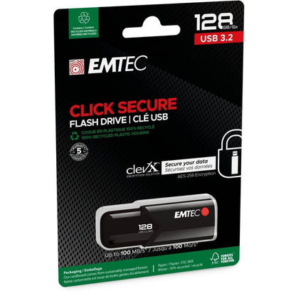 Externá pamäť USB-A 3.2 Emtec B120 Click Secure, 128Gb ECMMD128GB123