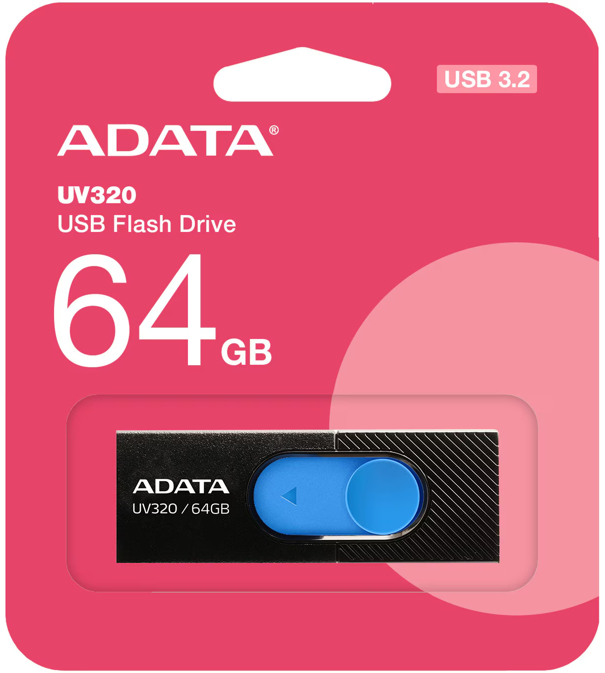 Externá pamäť USB-A 3.2 Adata UV320, 64Gb AUV320-64G-RBKBL