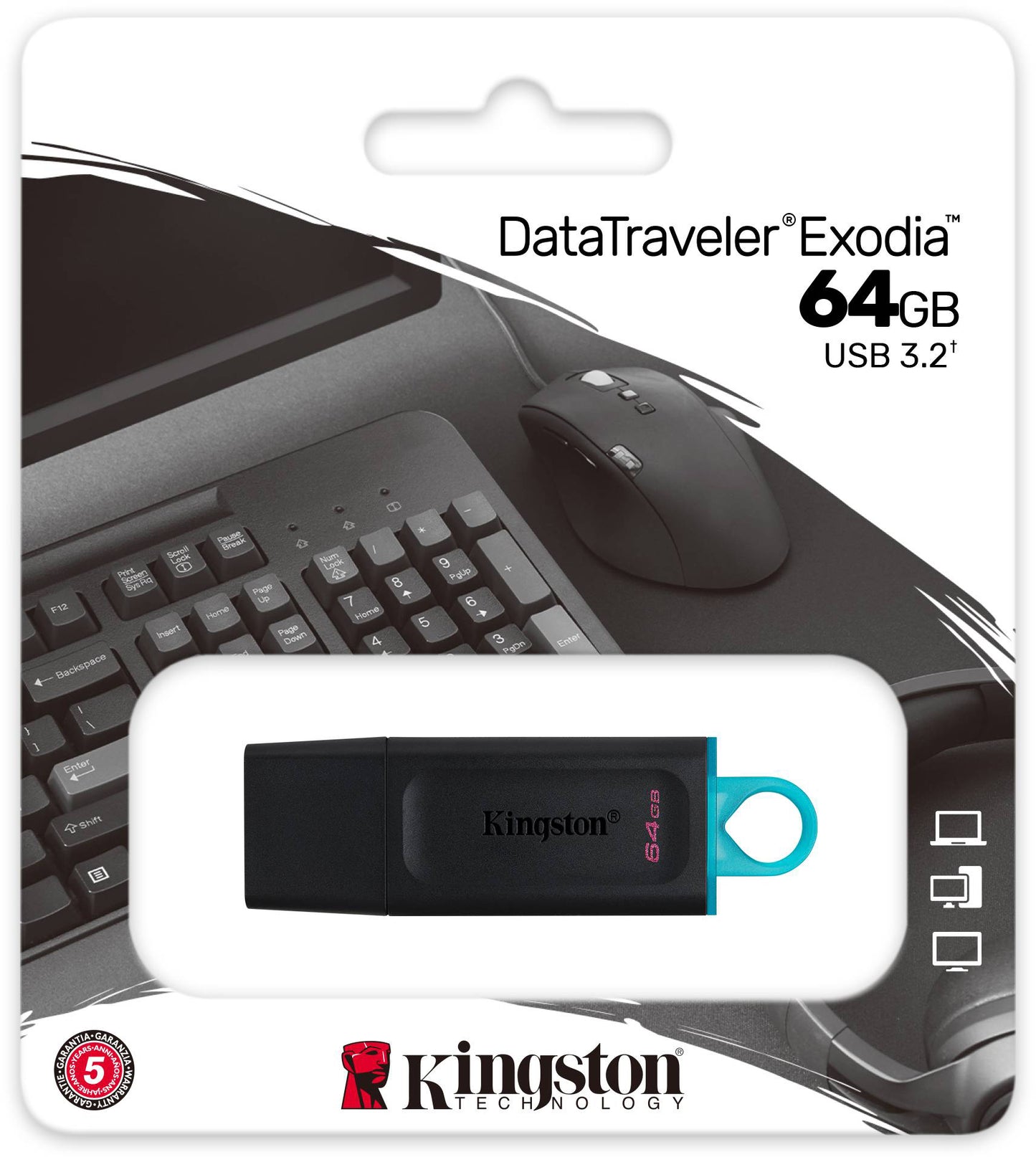 Externá pamäť USB-A 3.2 Kingston DT Exodia, 64Gb DTX/64GB