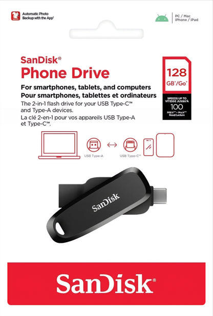 Externá pamäť USB-A 3.2 / USB-C SanDisk Phone Drive, 128Gb SDDDC6-128G-G46