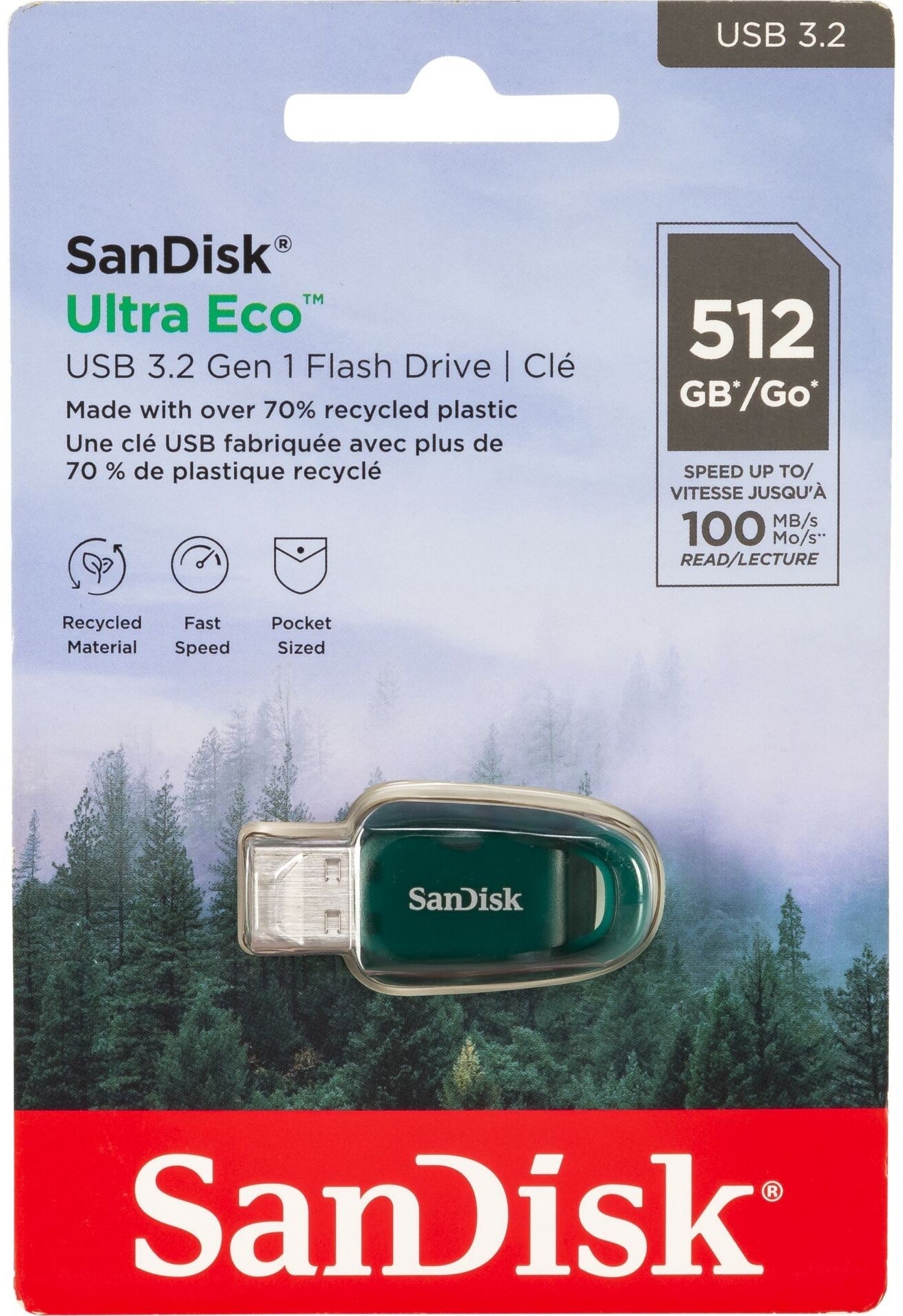 Externá pamäť USB-A 3.2 SanDisk Ultra Eco, 512Gb SDCZ96-512G-G46