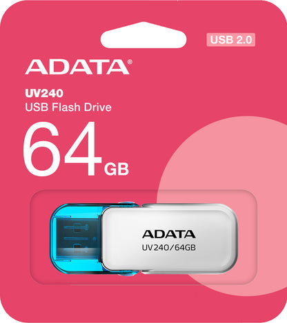 External USB-A Memory Adata UV240, 64Gb AUV240-64G-RWH AUV240-64G-RWH 