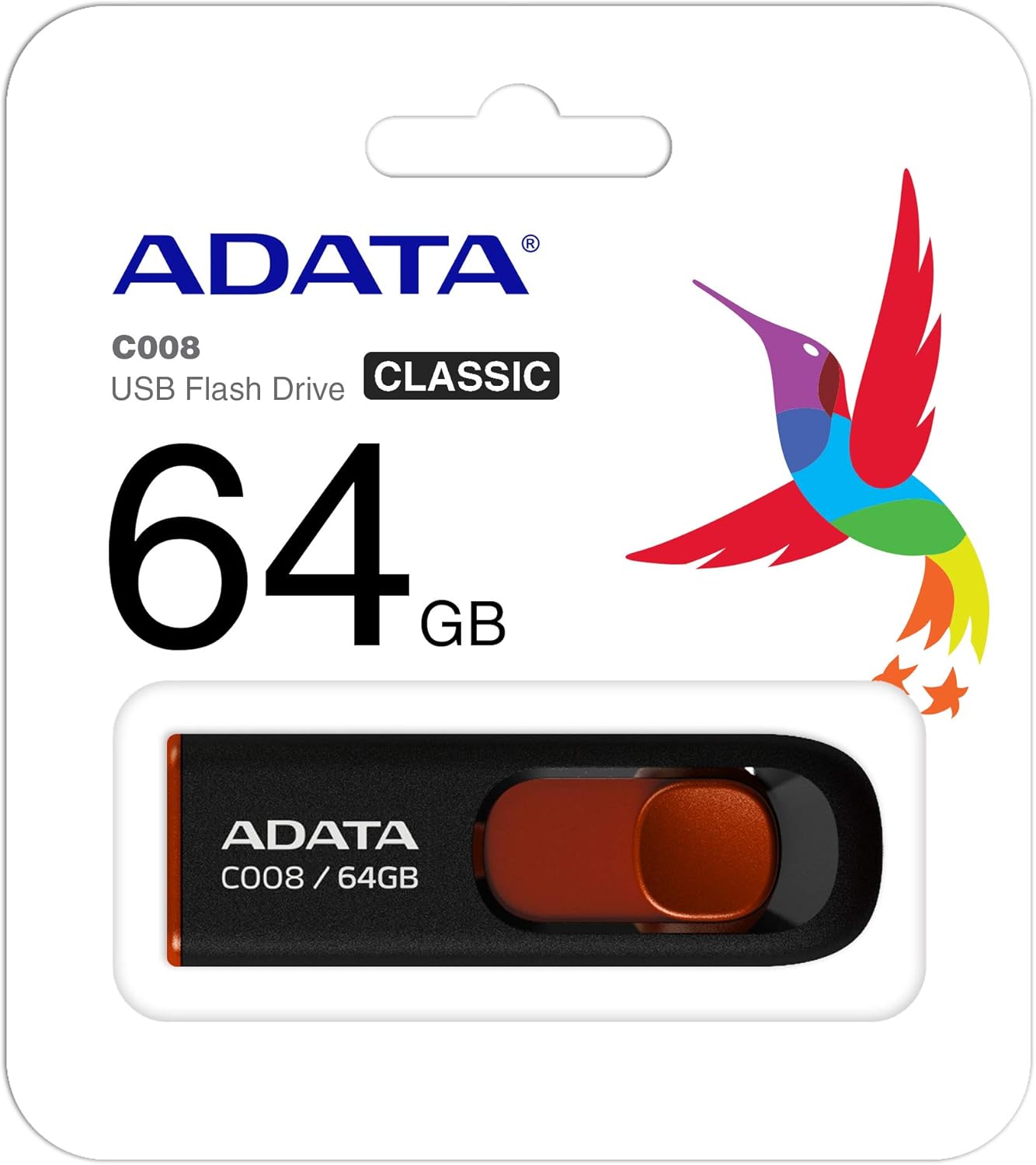 Externá pamäť USB-A Adata C008, 64Gb AC008-64G-RKD