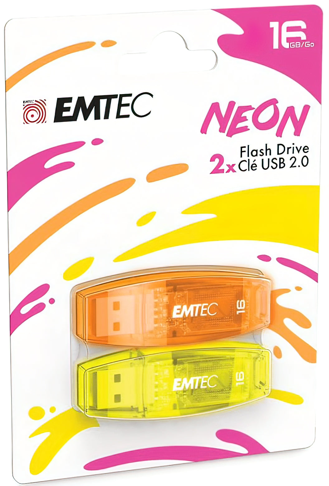 Externá pamäť USB-A Emtec C410 Neon, 16Gb, Sada 2 kusy ECMMD16GC41
