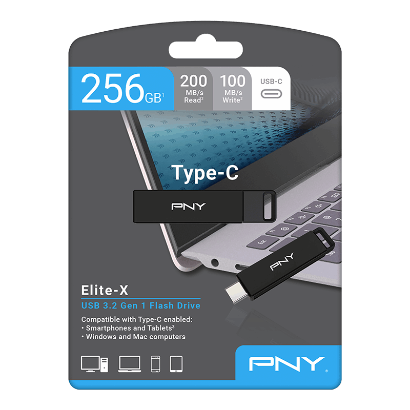 Externá pamäť USB-C PNY PenDrive Elite X, 64Gb P-FDI64GELTXC-GE