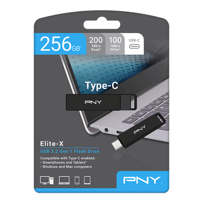 Externá pamäť USB-C PNY PenDrive Elite X, 64Gb P-FDI64GELTXC-GE