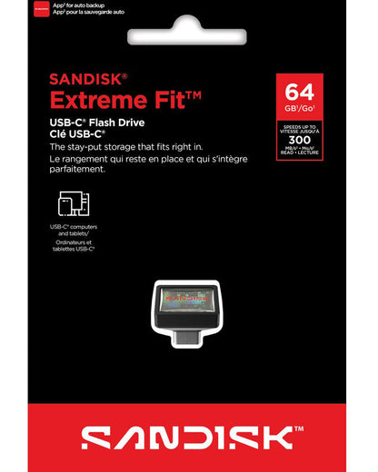 Externá pamäť USB-C SanDisk Extreme Fit, 64Gb SDCZ530-064G-G46