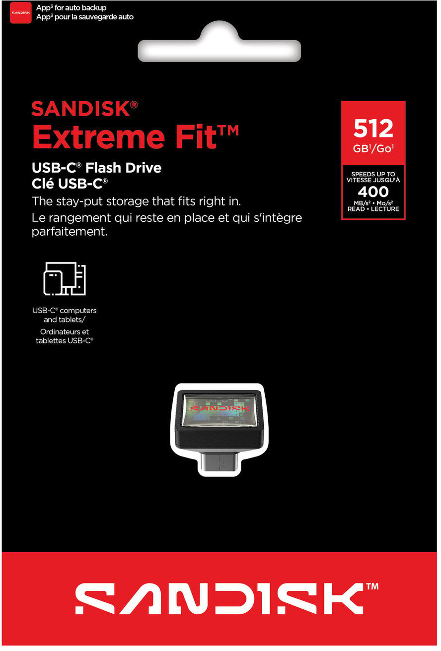Externá pamäť USB-C SanDisk Extreme Fit, 512Gb SDCZ530-512G-G46