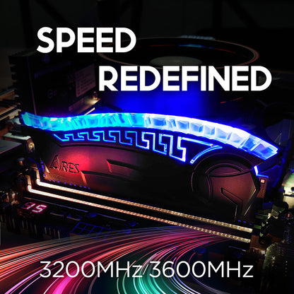 Pamäť RAM Dato Ares Armor, DDR4, RGB, 8GB, 3600Mhz, CL18, Biela AMRGB1G88G36W