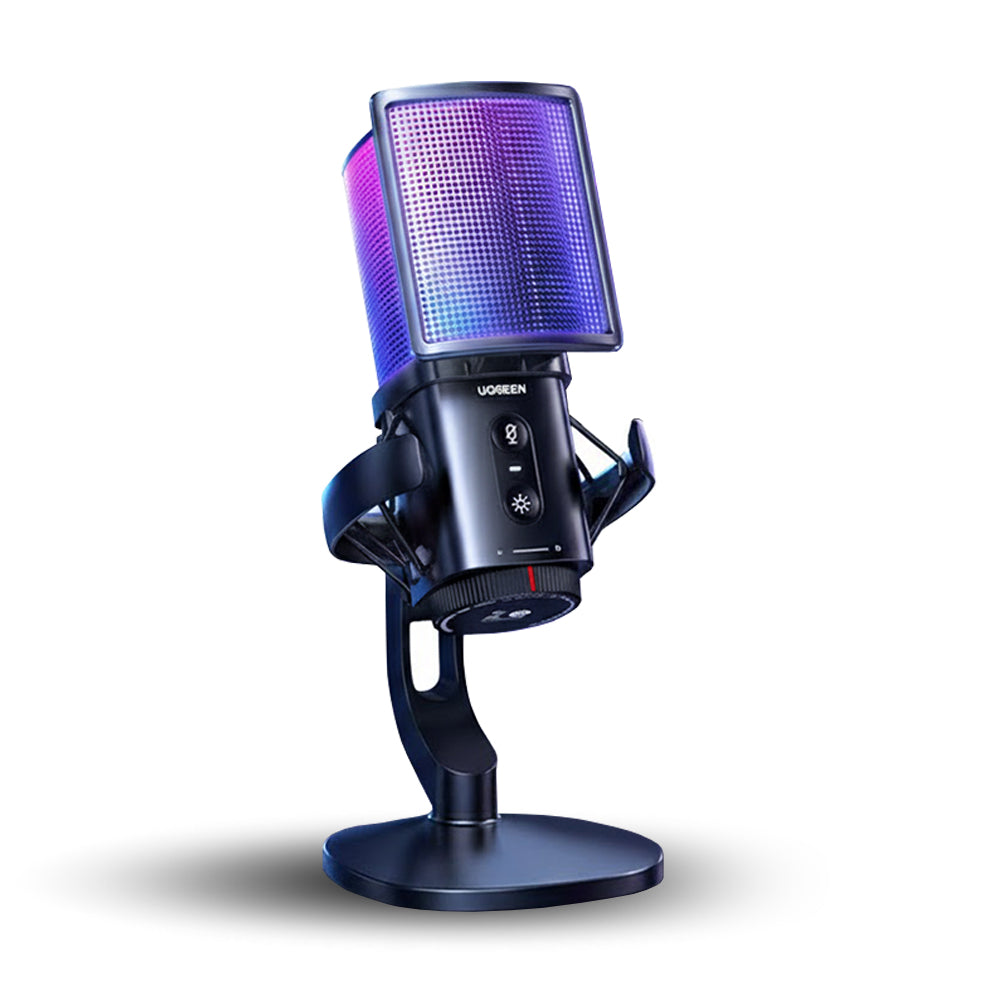 Kardioidný mikrofón UGREEN CM581 (65629), RGB, USB-C, 1.5m, čierny