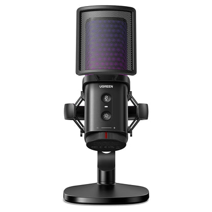 Kardioidný mikrofón UGREEN CM581 (65629), RGB, USB-C, 1.5m, čierny