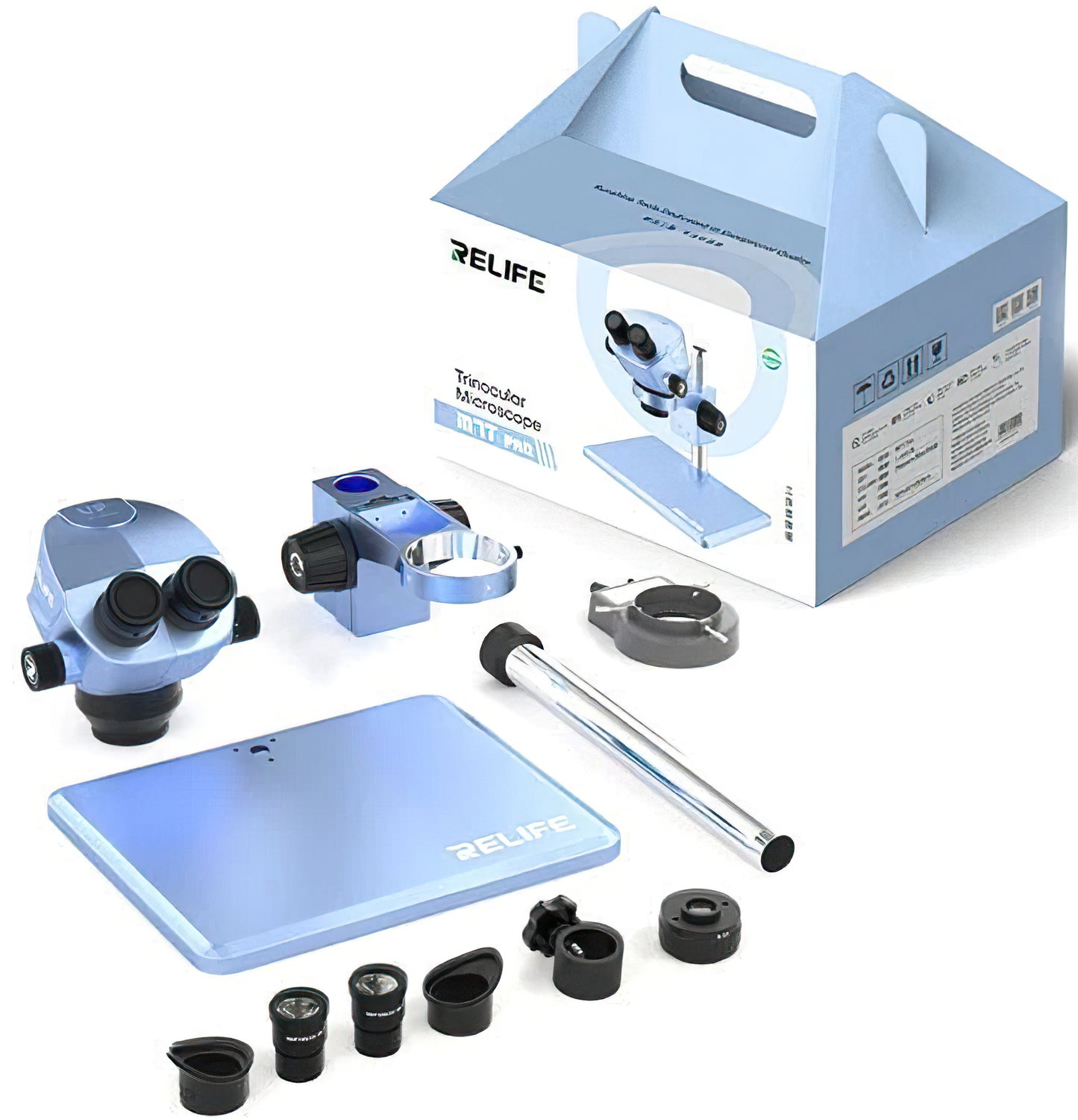 Mikroskop Relife RL-M7T Pro, Modrý