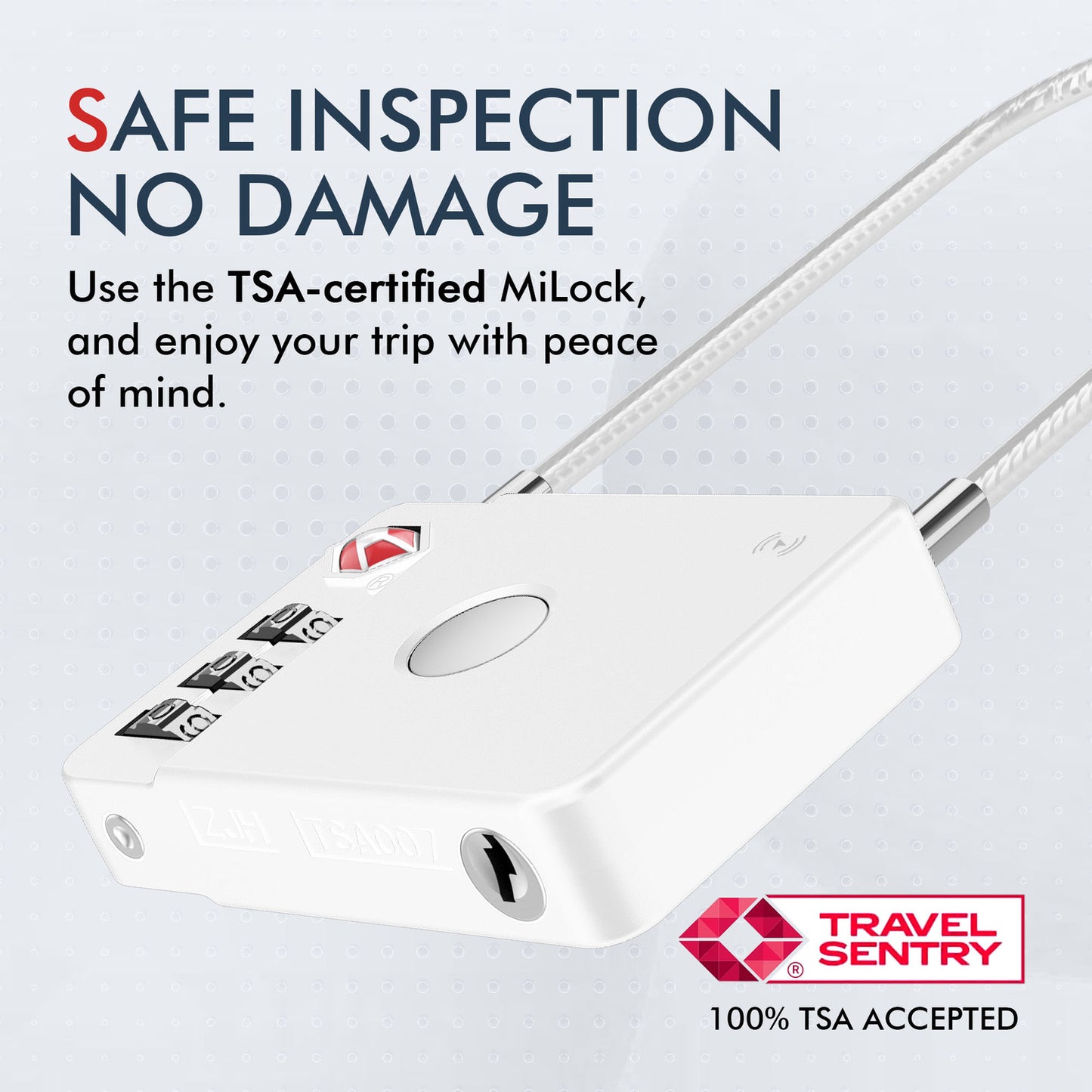 MiLi SmartTag MiLock Luggage pre iOS Series, biela HD-P16-L