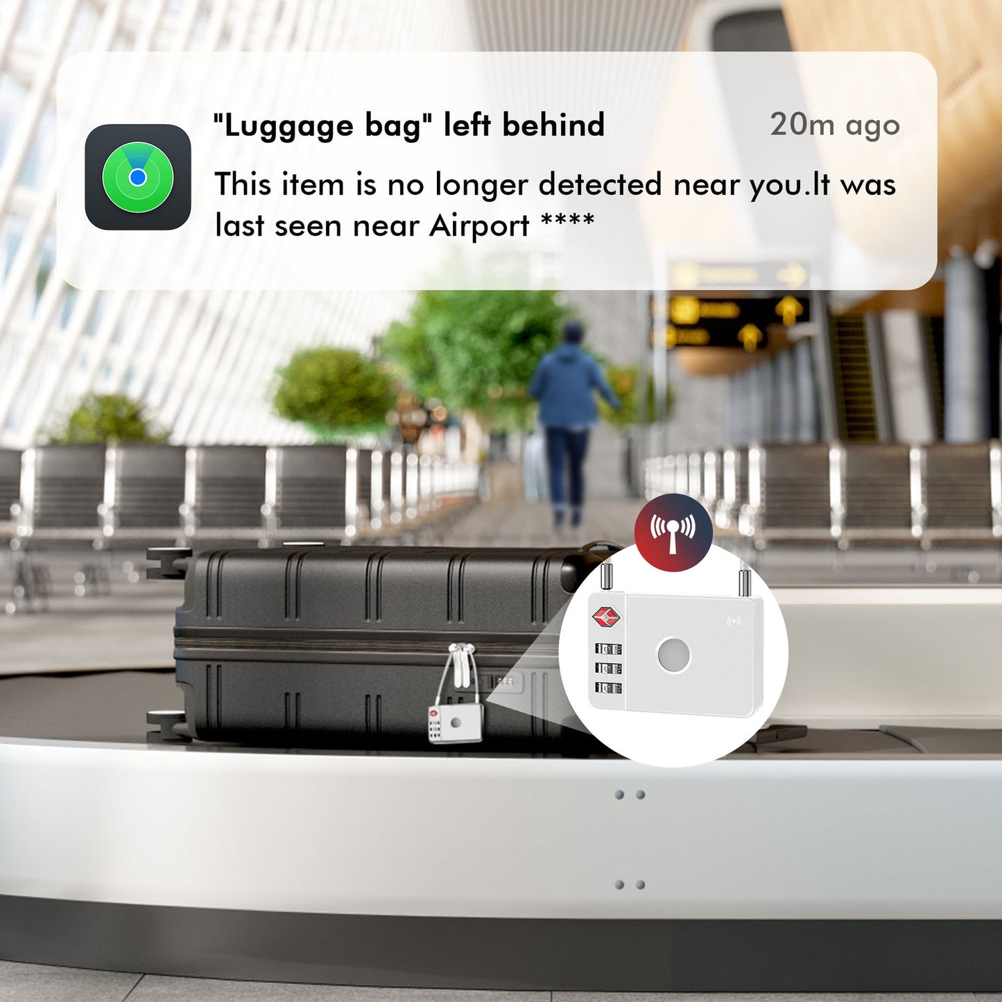 MiLi SmartTag MiLock Luggage pre iOS Series, biela HD-P16-L