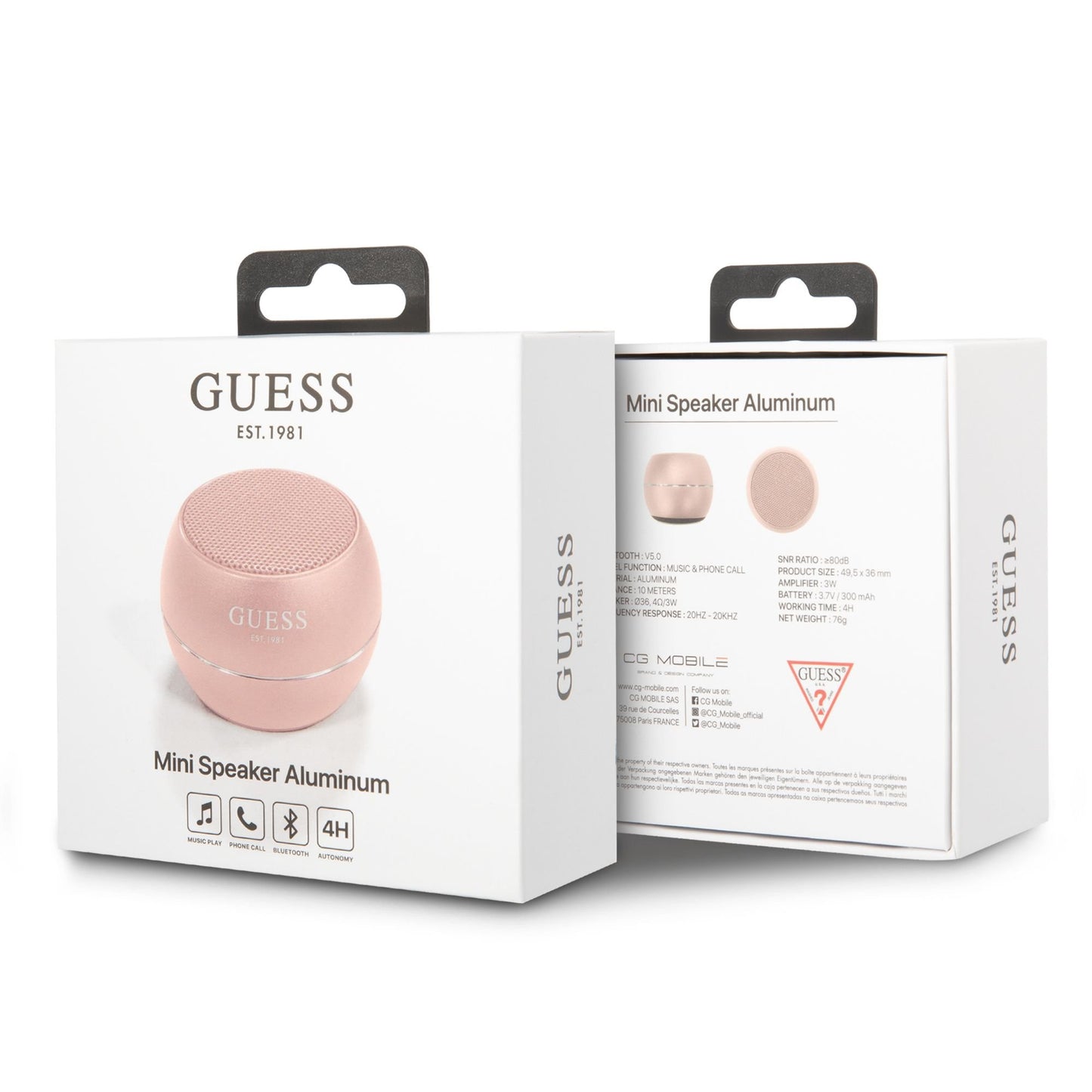 Prenosný Bluetooth reproduktor Guess, 3W, Ružový