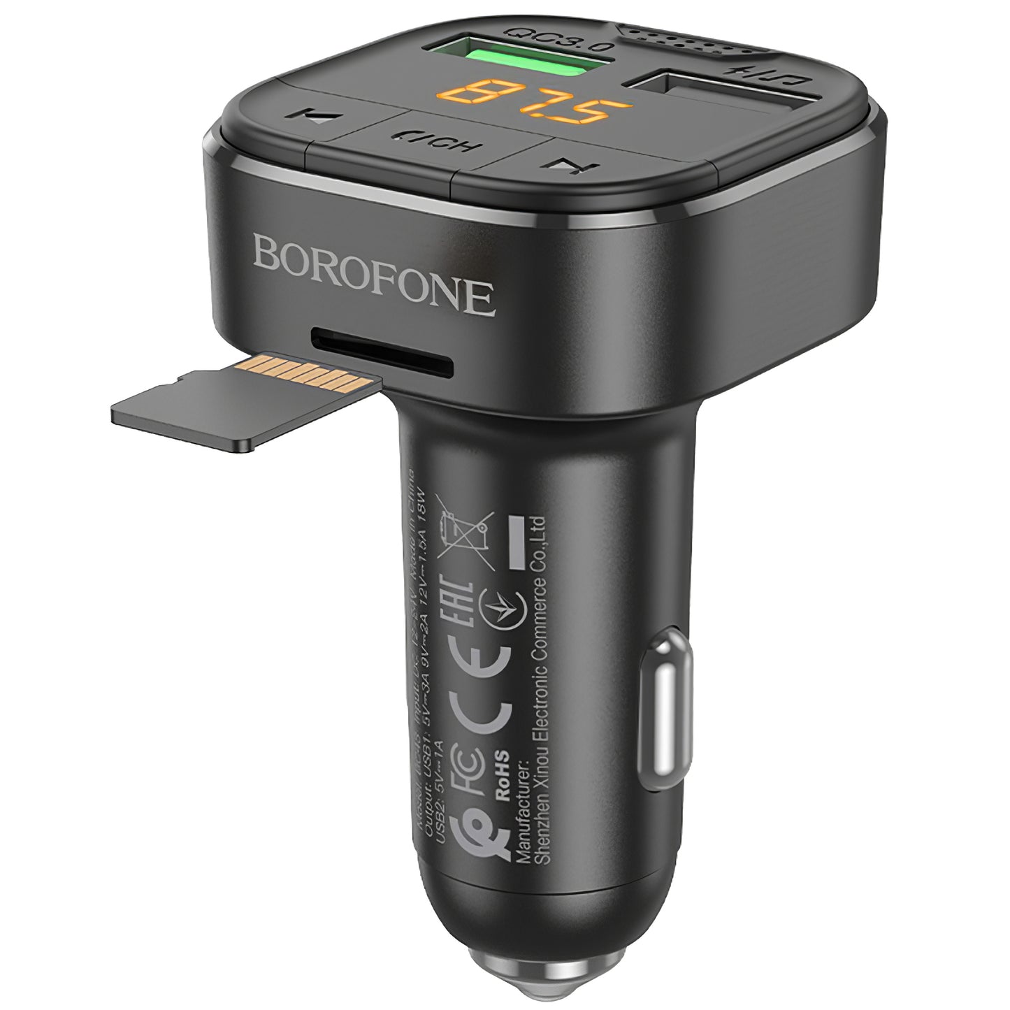 FM Bluetooth modulátor Borofone BC43 Flash, 2 x USB-A - 1 x microSD